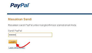 Kolom sandi Cara Mendaftar Paypal