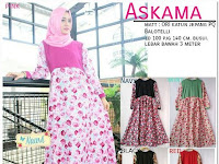 Model Gamis Bahan Sifon Motif Bunga Kombinasi