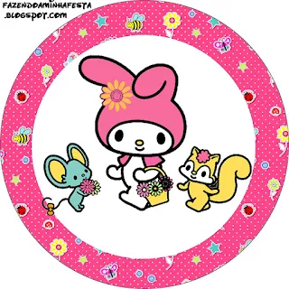 My Melody Birthday Party Toppers or Free Printable Candy Bar Labels.