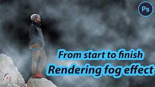 From start to end rendering fog effect in Adobe Photoshop 