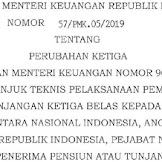 PMK Nomor 57/PMK.05/2019 tentang Tunjangan Ketiga Belas Kepada PNS, Prajurit TNI, Anggota POLRI, Pejabat Negara, dan Penerima Pensiun atau Tunjangan