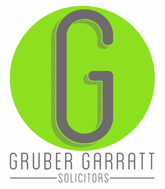 Gruber Garratt, solicitors, lawyers, quality solicitors, letterhead, logos, logo, signprint, sign, type, text, font, green logo, industrial, legal practice, oldham