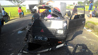 Ringsek, Kecelakaan Truk dan Pickup di Jalur Lingkar Selatan Pati