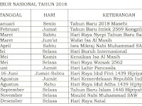 Surat Edaran Cuti Bersama Tahun 2018