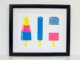 Framed Ice Lollies Screen print