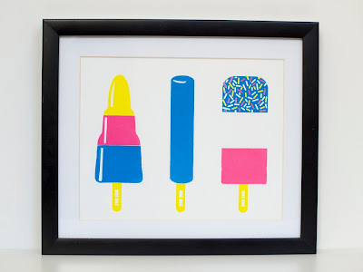 Framed Ice Lollies Screen print