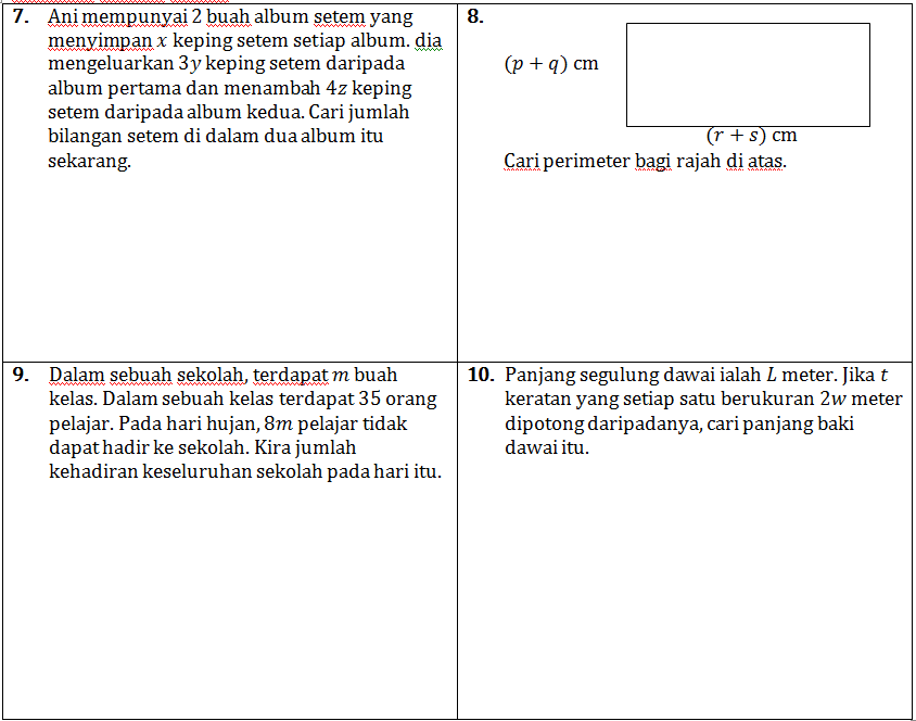 Cikgu Matematik: Latihan cuti sekolah tingkatan 2