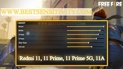 Free fire Sensitivity Redmi 11, 11 Prime, 11 Prime 5G, 11A