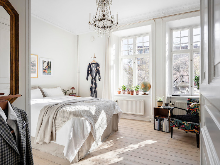 A Bright, White Swedish Home With Mid Century Touches