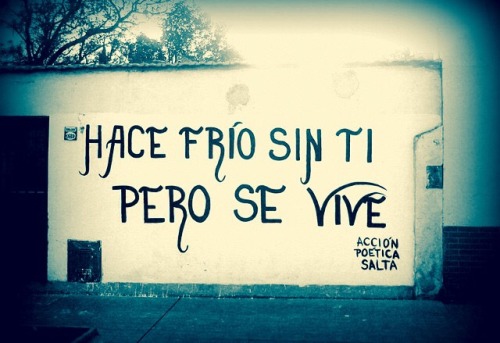 "Hace frío sin ti pero se vive." Roque Dalton