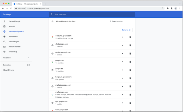 يتيح لك Chrome الآن حذف البيانات المخزنة بواسطة مواقع الويب بسهولة