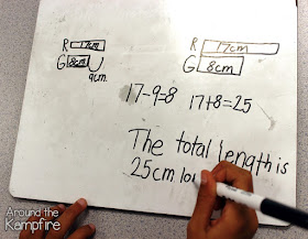Two step word problems: Comparing length with tape diagrams