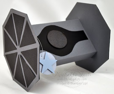 Stampin Up Star Wars Tie-Fighter Gift Box by 2stampis2b Michelle Tech