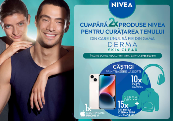 Concurs Nivea - Castiga 1 iPhone 14 sau kit-uri NIVEA