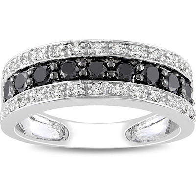 Black and White Wedding Diamond Ring