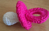 crochet dummy, pink and white