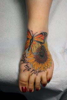 flower foot tattoos