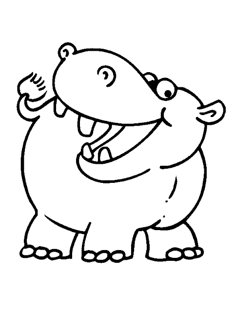 hippo coloring pages for kids