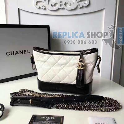 túi xách Chanel Gabrielle siêu cấp màu trắng đen