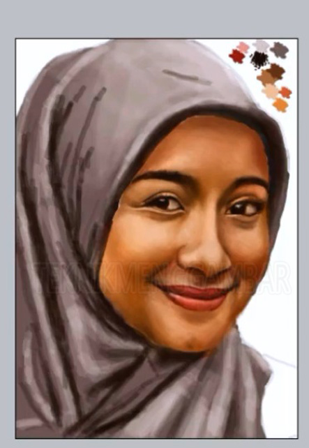 Cara melukis wajah artis Laudya cintya bella dengan Photoshop  Teknik Menggambar