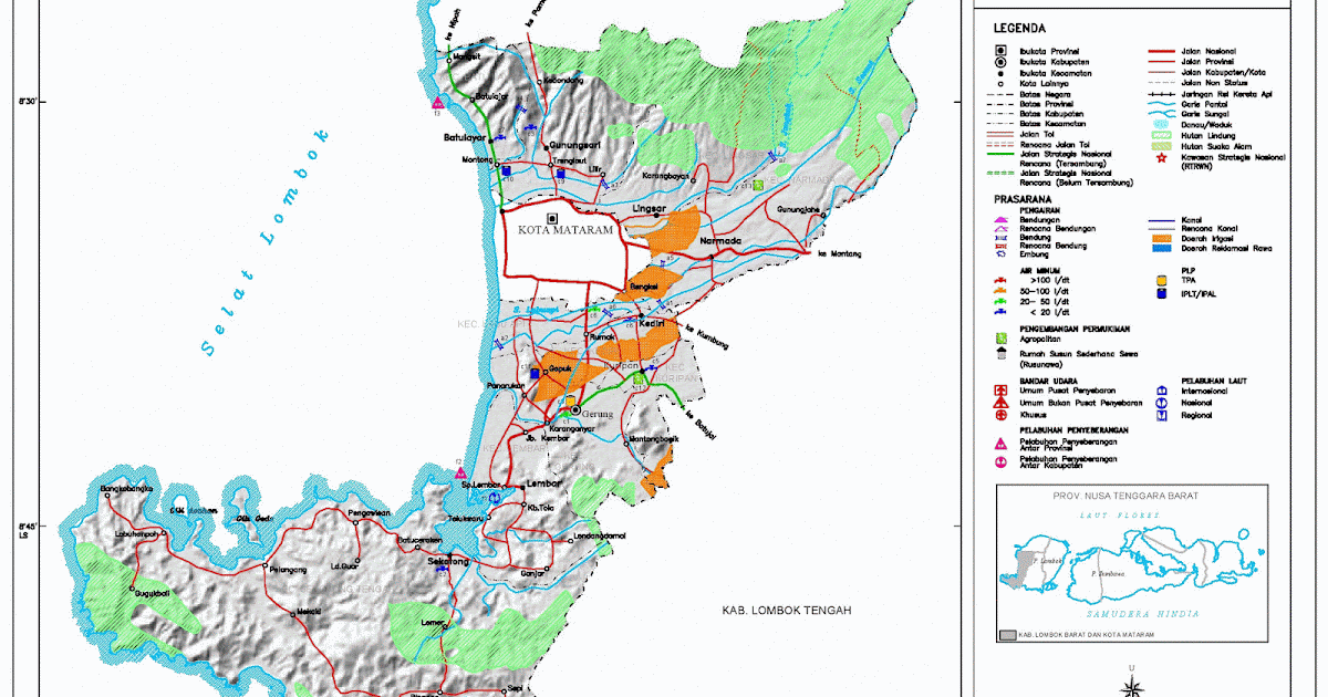  Peta  Kota Kabupaten Lombok Barat