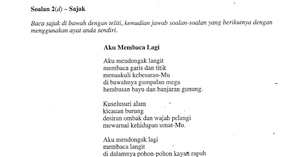Laman Bahasa Melayu SPM: ULASAN DAN PERBINCANGAN SOALAN 2 