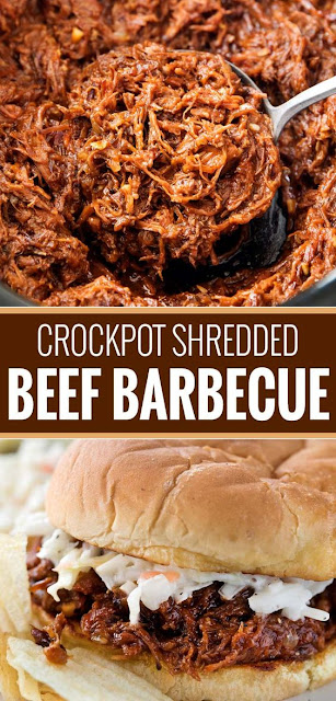 CROCKPOT SHREDDED BEEF BARBECUE