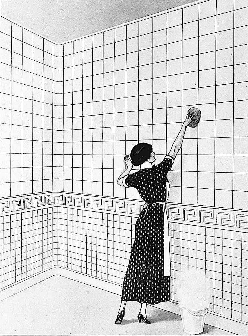 a 1915 cleaning woman, large illustration