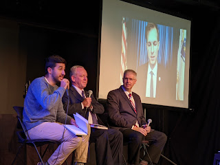 Town Councilor Cobi Frongillo, State Rep Jeff Roy, and Charles Marohn from Strong Towns; Congressman Auchincloss attended remotely