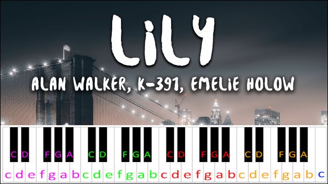 Lily by Alan Walker, K-391 & Emelie Hollow Piano / Keyboard Easy Letter Notes for Beginners