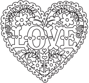 Coloring Pages Of Flowers And Hearts 2