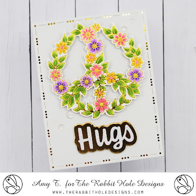 Peaceful Bee Hot Foil Plates, Hugs - Scripty Word with Shadow Layer Dies, You've Been Framed Layering Dies by The Rabbit Hole Designs #therabbitholedesignsllc #therabbitholedesigns #trhd