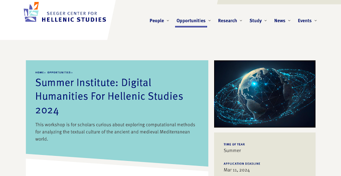 Summer Institute: Humaniora Digital untuk Studi Hellenic
