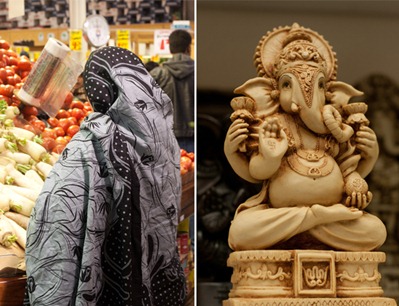 Produce, Lord Ganesh, and gluten-free snack mix