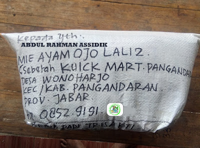 Benih padi yang dibeli   ABDUL RA. Pangandaran, Jabar.  (Setelah packing karung).