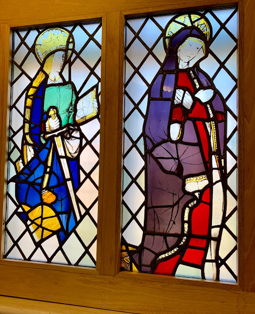 Stained glass at Ordsall Hall, Salford, Manchester UK