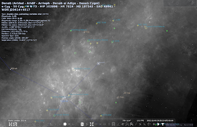 Stellarium showing a far-infrared HiPS survey in the background