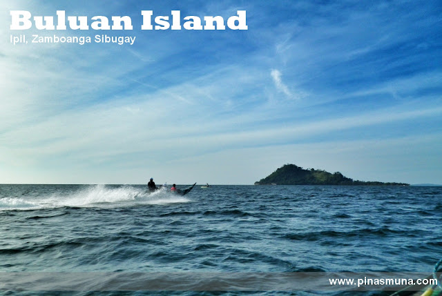 speedboat approaching Buluan Island in Zamboanga Sibugay