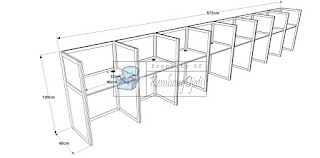 Meja Partisi Kantor 8 Orang - Furniture Semarang