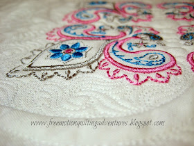 paisley embroidery free motion quilting detail