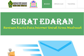 Surat Edaran Pemberian Kuota Internet Bagi Siswa Madrasah