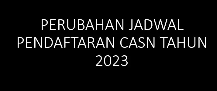 PERUBAHAN JADWAL PENDAFTARAN CPNS DAN PPPK TAHUN 2023