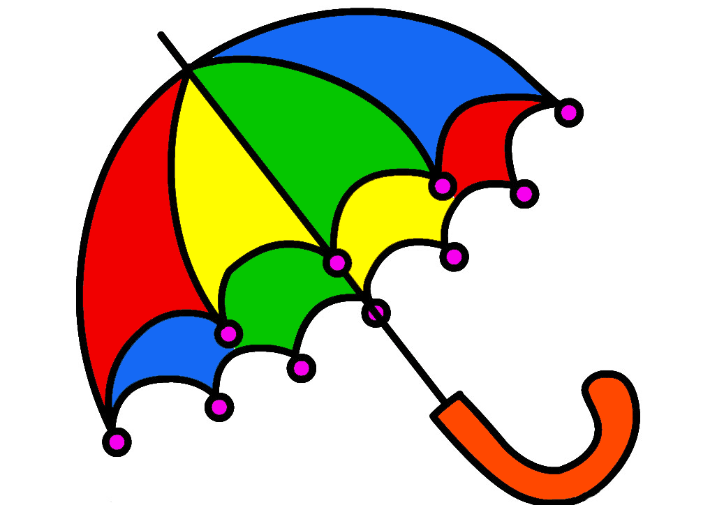 Gambar Mewarnai Payung Untuk Anak PAUD dan TK