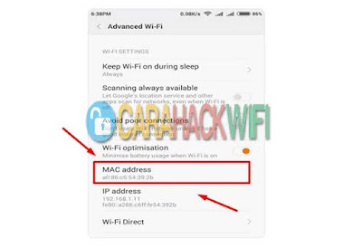 Cara melihat mac address di android