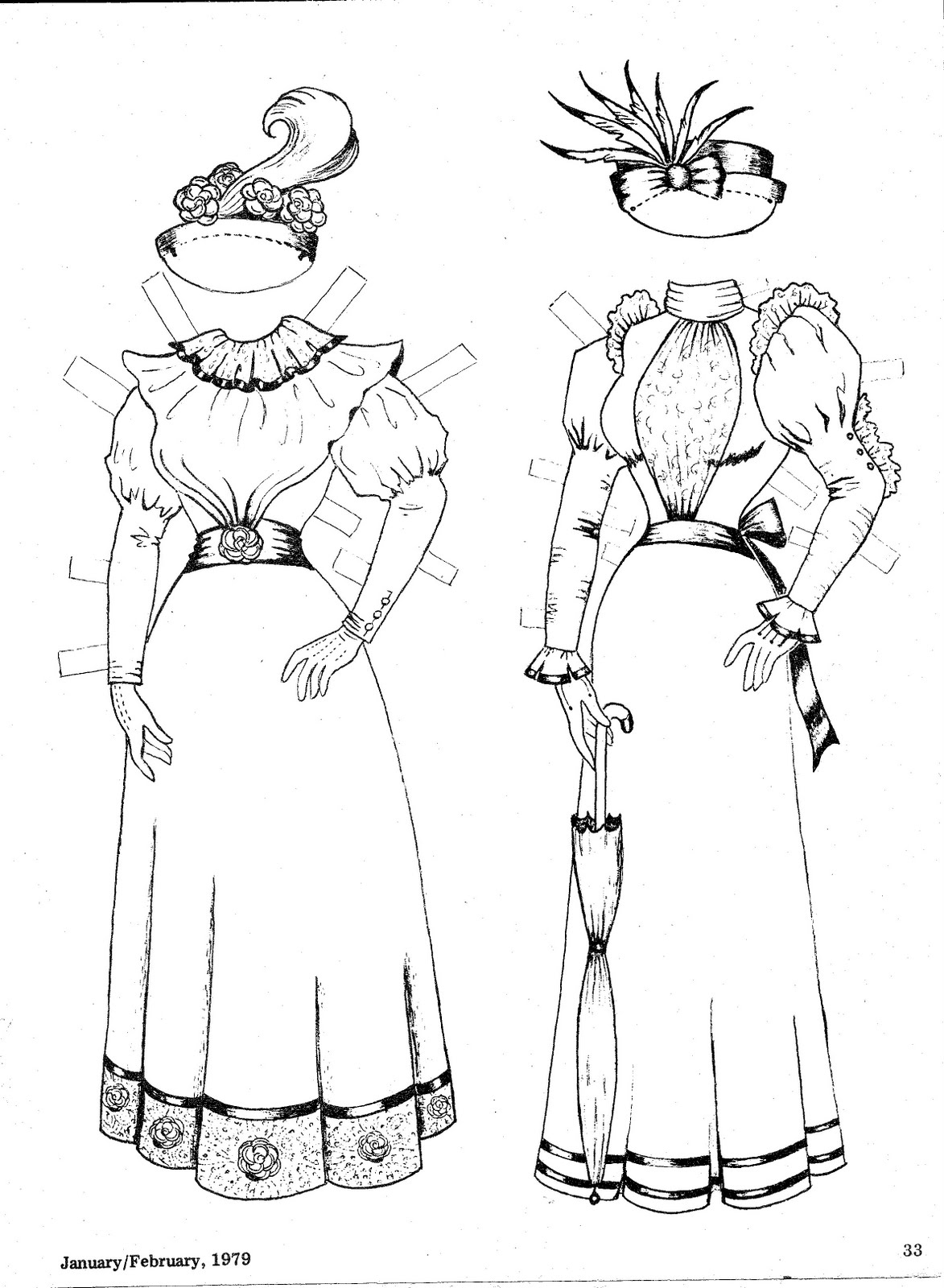 Paper Doll Coloring Pages