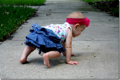 Finley crawling away