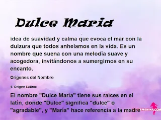 significado del nombre Dulce Maria