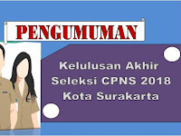 Revisi Hasil Pengumuman Kelulusan Akhir Seleksi CPNS Kota Surakarta 2018
