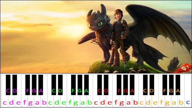 Where No One Goes by Jonsi / John Powell (How To Train Your Dragon 2 Theme) Piano / Keyboard Easy Letter Notes for Beginners