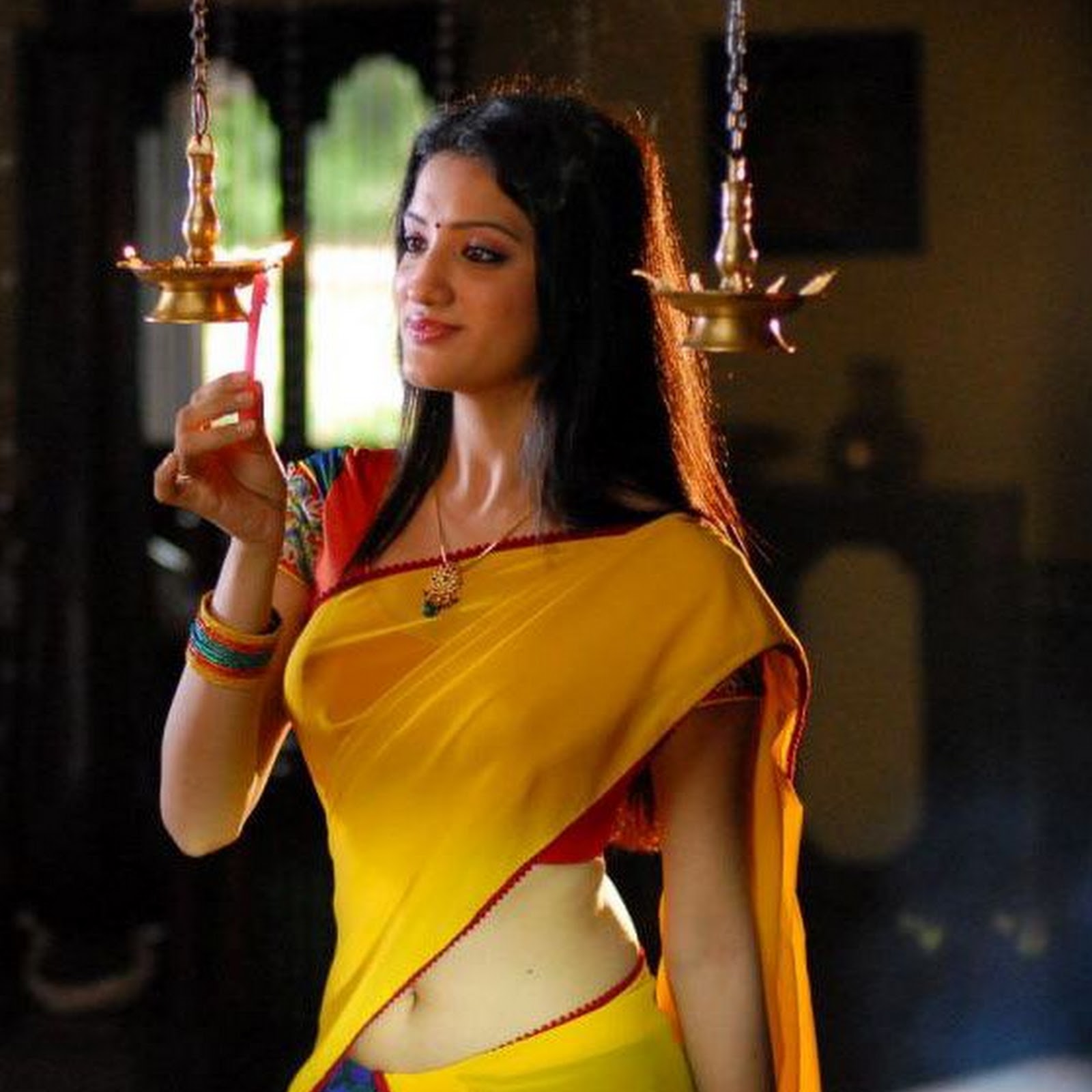 Richa Panai in Yellow Saree Stills from a Movie